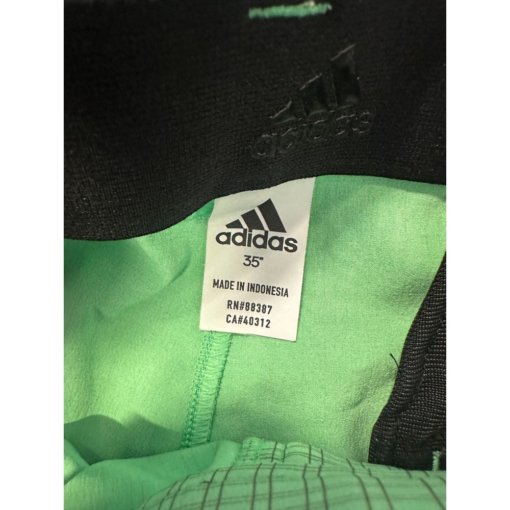 Adidas 10" Inseam Shorts Green Print Mens Size 35 Golf Athletic Pockets Stretch - Picture 13 of 16
